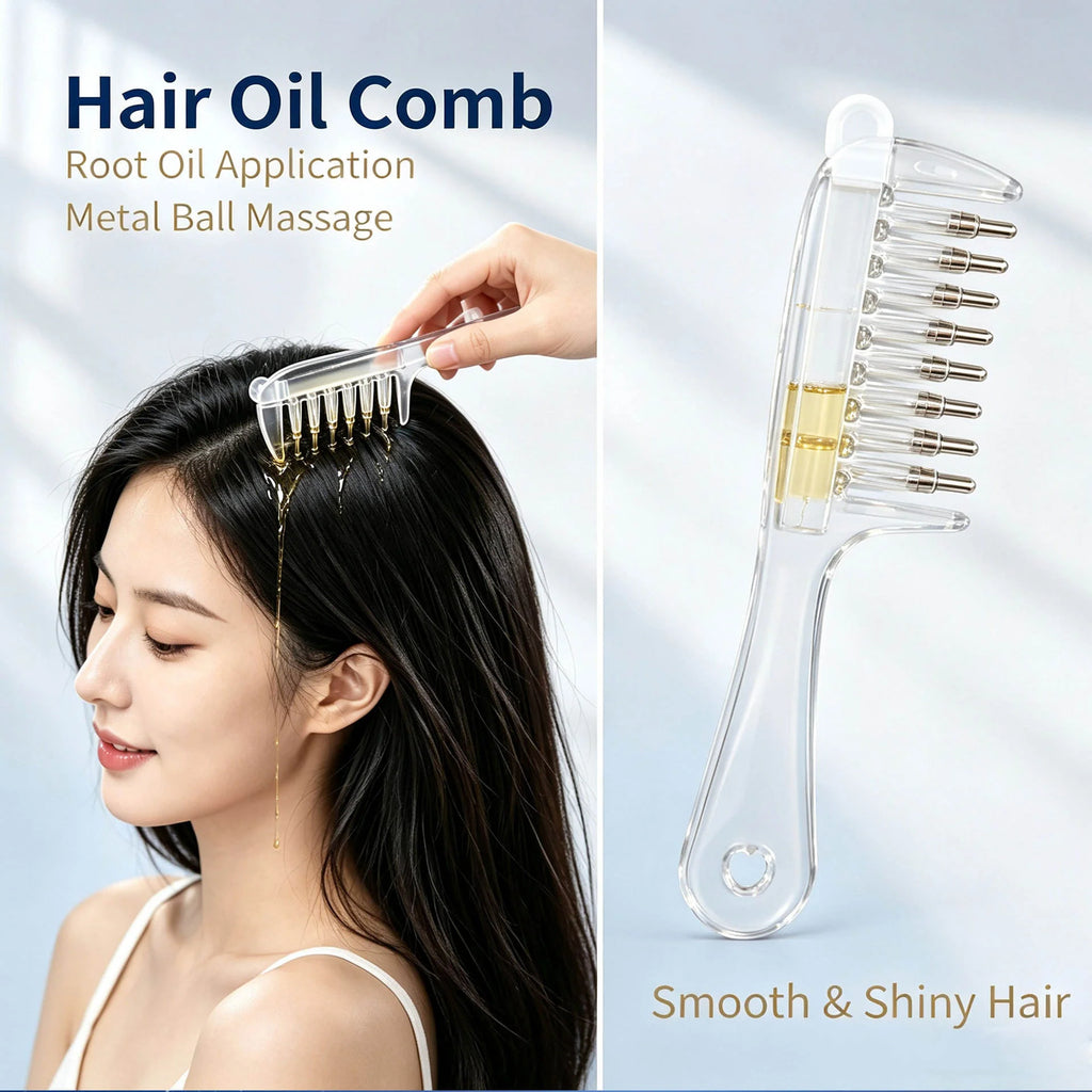 Transparent Hair Oil Applicator Comb