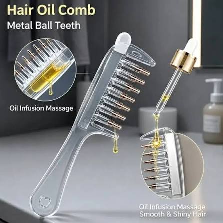 Transparent Hair Oil Applicator Comb