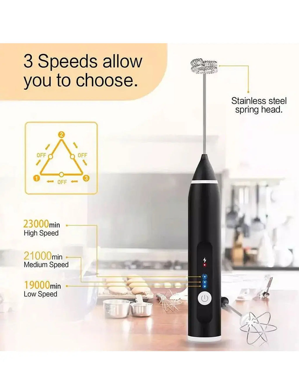 2 in 1 Rechargeable Coffee Beater